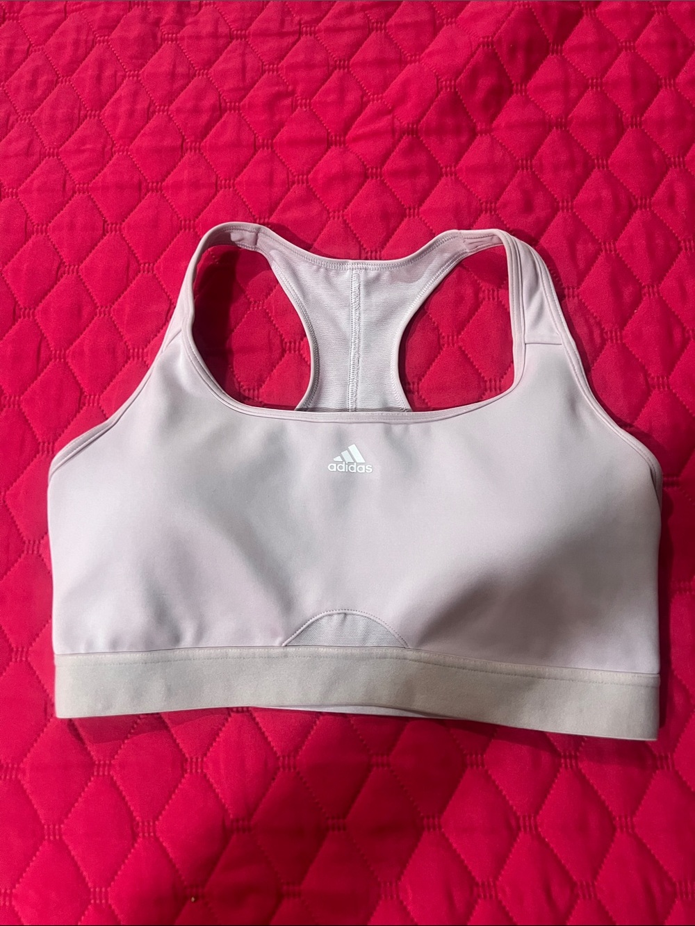 adidas Light Mauve Racerback Sports Bra with Wide Underband